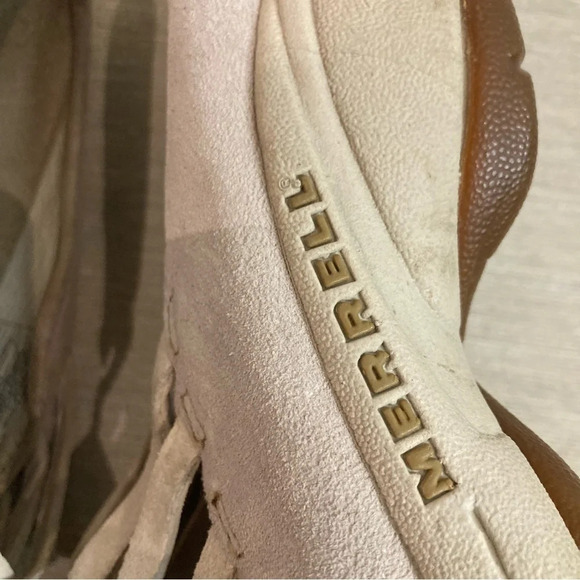 MERRELL Sz 7 Primo Weave Slip On Leather Grip Soles Comfort Sandals Shoes - Picture 10 of 11